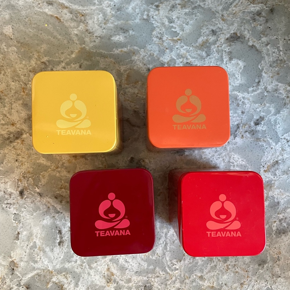 Teavana Starbucks Metal Tin Tea Storage Canisters Containers Decor